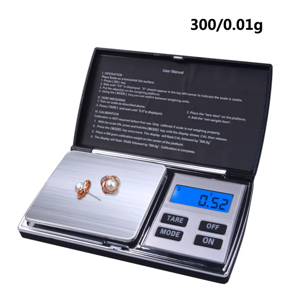

Portable LCD Backlit Digital Mini Jewel Scale Scale Accuracy 0.1g/0.01g Multifunction Electronic Scale Scale Medicine Tea Gold