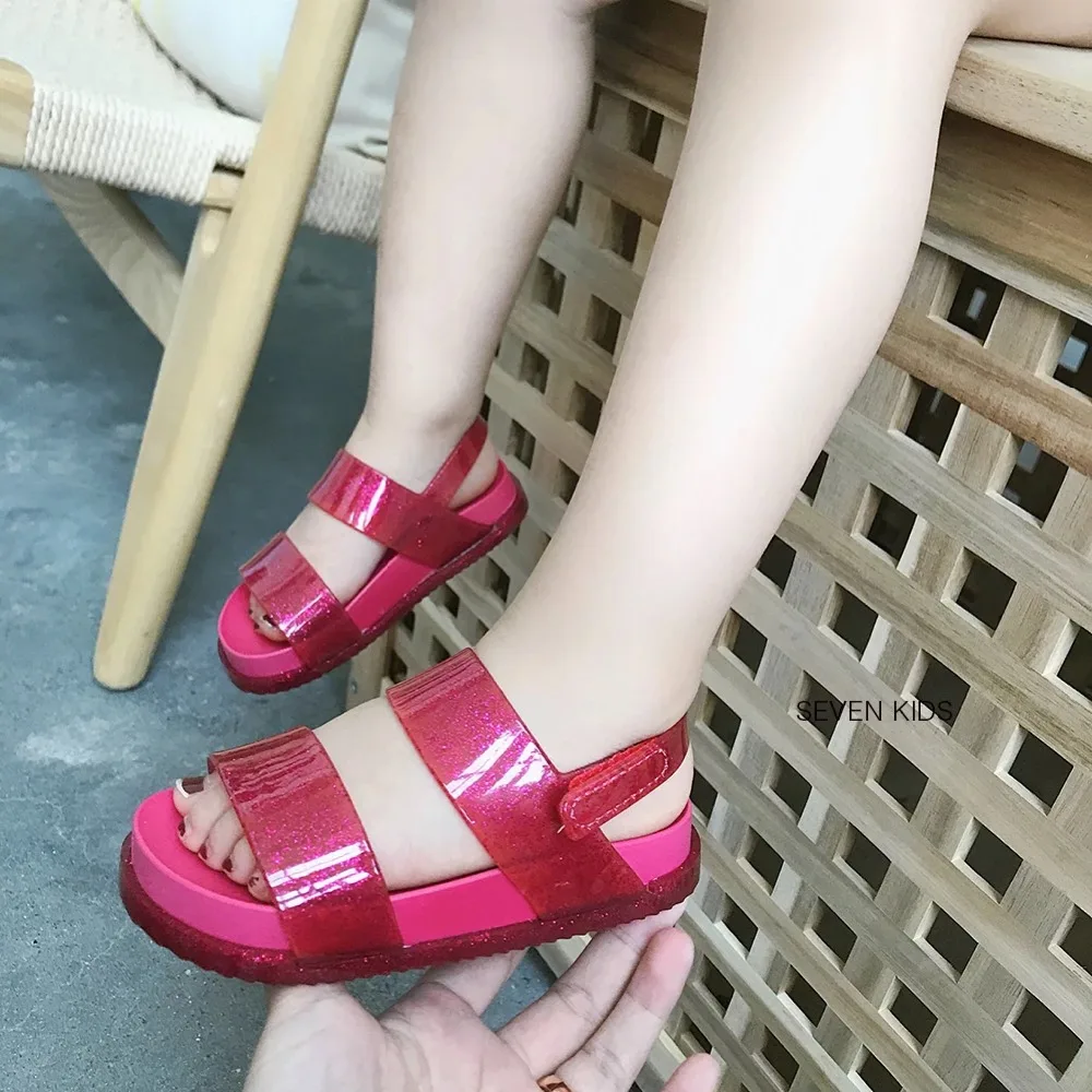 Mini Melissa/Детские сандалии; Новинка года; оригинальные прозрачные сандалии для девочек; детские сандалии для мальчиков; детская пляжная обувь; нескользящая обувь для малышей