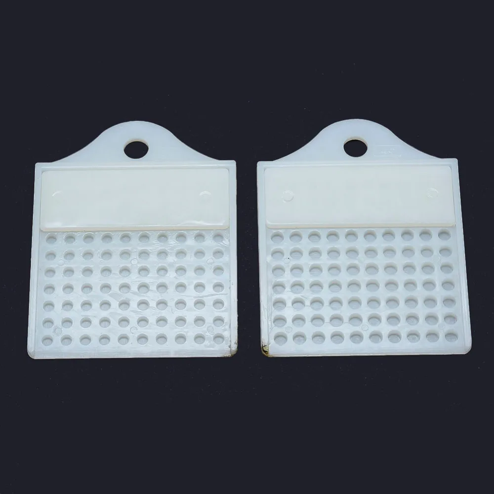 

2pcs/set 100 Grids White Plastic Bead Counter Boards for 3mm 4mm (ss12-ss16) Beads Rhinestone Beading Supplies Measuring Tools