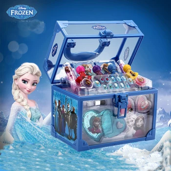 

Disney Frozen Child Cosmetic Princess Makeup Box Suitcase Lipstick Girl Toy Gift for Children pretend play cosmetic set for kid