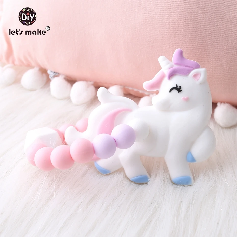

Let's Make 10pcs Baby Teether Food Grade Silicone Animal Unicorn Shape Baby Teething Toy Bracelet Bpa Free Silicone Teethers
