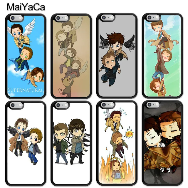 MaiYaCa супернатуральный Кастиэль Дин Сэм мультфильм для iPhone 4S 5S 6S 8 Plus X XR XS MAX черный