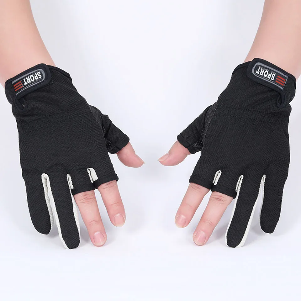 3 короткие Нескользящие перчатки для рыбалки, охотничьи противоскользящие рукавицы, для защиты от солнца во время езды на велосипеде, половина пальца