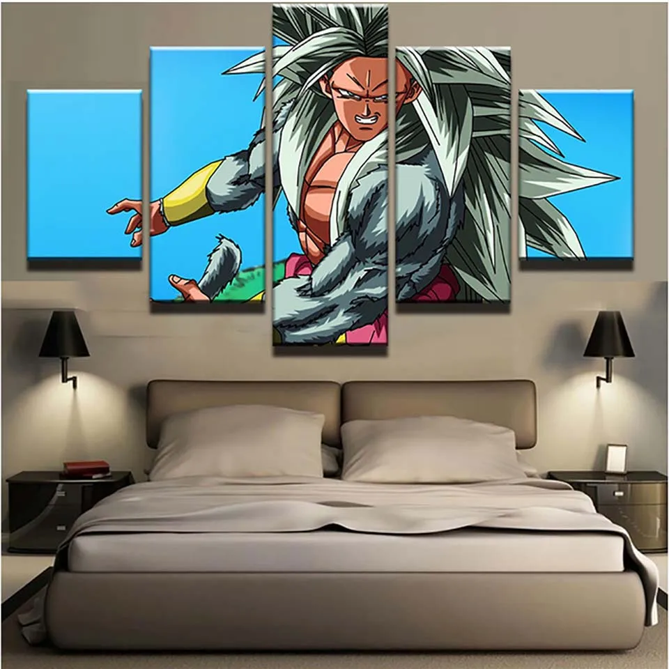 Печатает фотографии дома Wall Art Модульная картина 5 шт. плакат DragonBall Goku Рисунок высокой четкости на минимализм холст Гостиная украшения