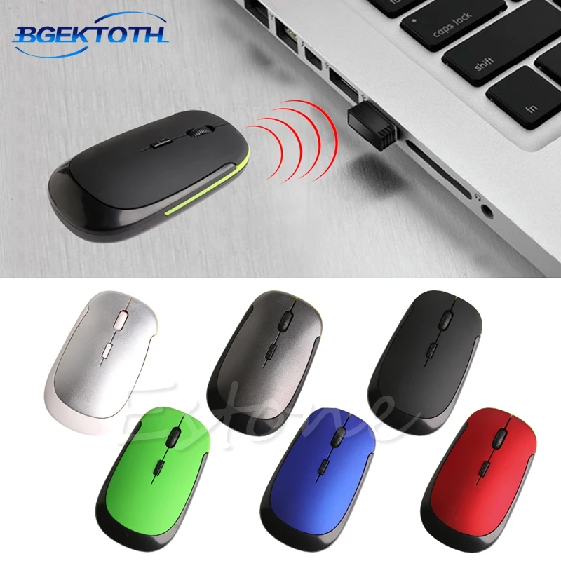 Высококачественная ультра-тонкая мини USB 2,4G 2,4 GHZ беспроводная оптическая мышь 1600 dpi Feb24