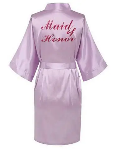 Женский атласный шелковый халат свадебное платье невесты халат невесты HP002 AU - Цвет: lavender Maid of Hon