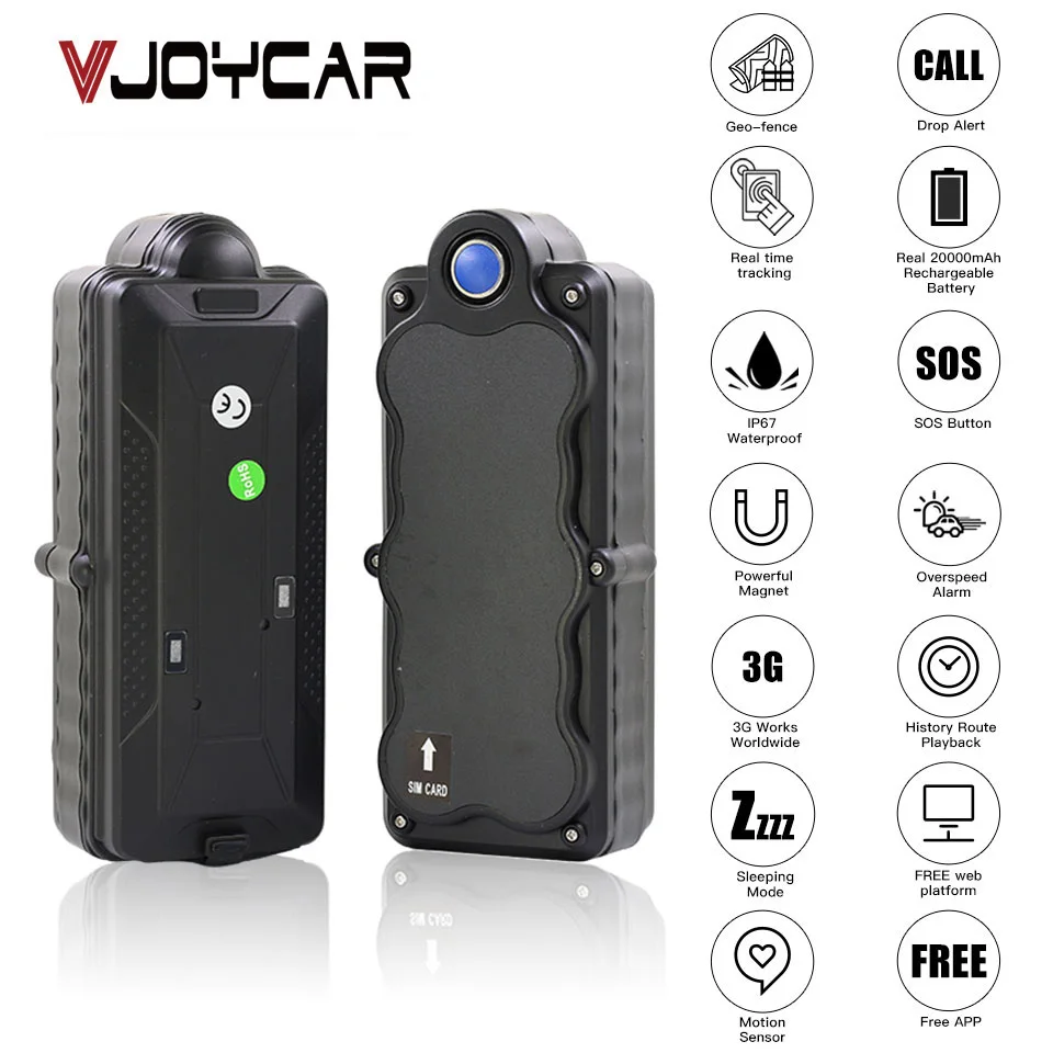 Hot Vjoycar Tk20g China Best 4g 3g Gps Tracker Car Waterproof Vjoycar Tk20g China Best 4g 3g Gps Tracker Car Waterproof Portable 20000mah Battery Wifi Sd Data Logger Gsm Voice Monitor Bug