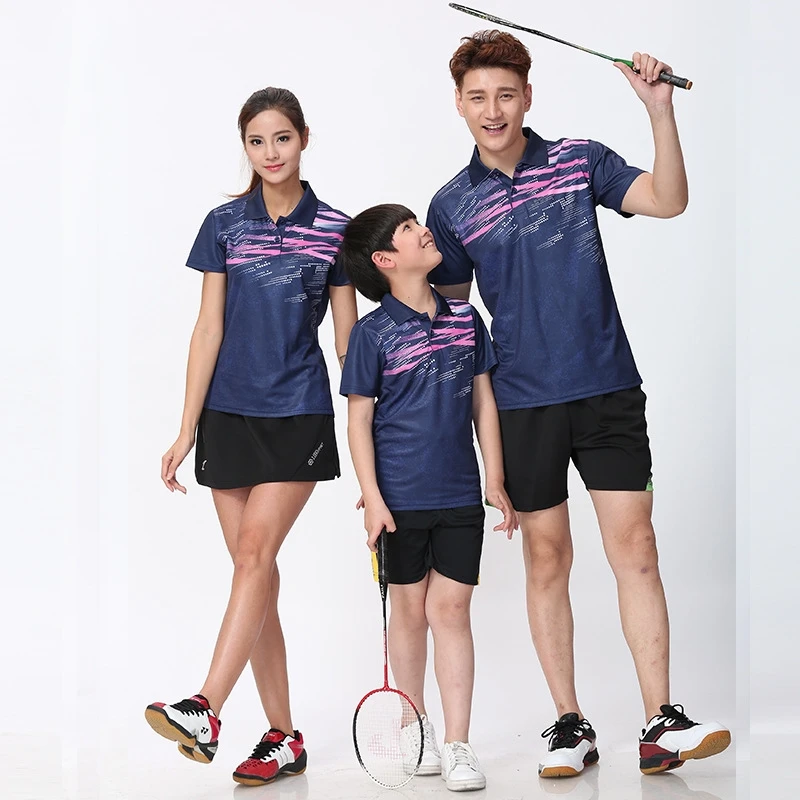 Новая летняя семейная спортивная рубашка для родителей и детей рубашка для бадминтона футболка для настольного тенниса Волан спортивная майка, одежда YU64