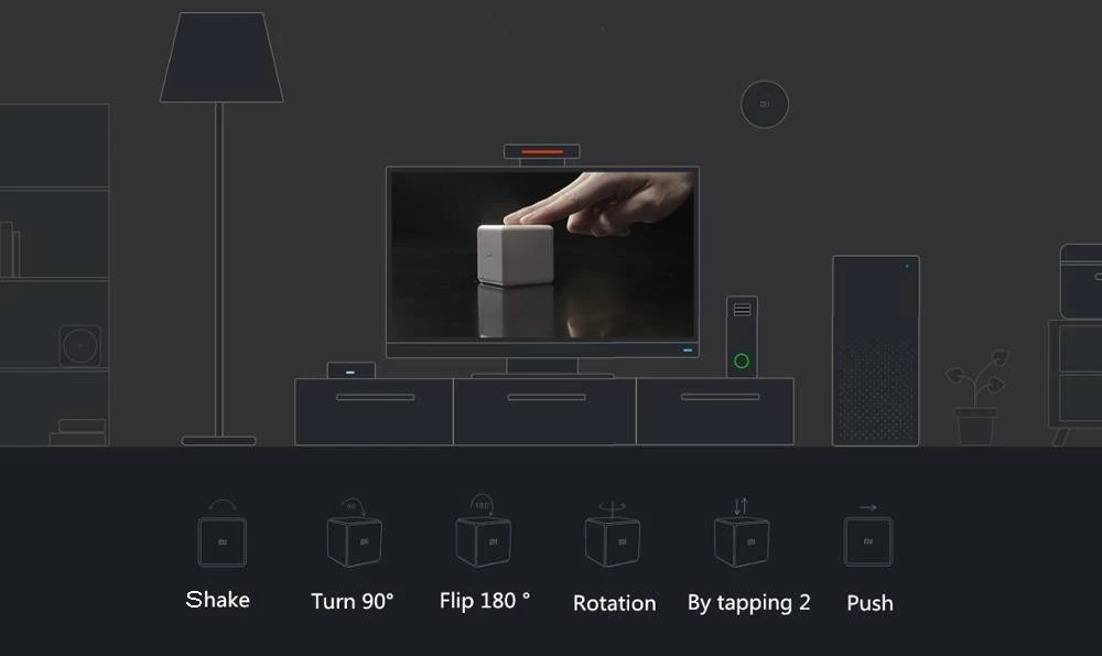 Xiaomi mi контроллер Magic Cube версия Zigbee управляется шестью мерами для умного дома
