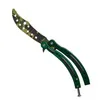 Цветной игровой нож-бабочка с тупым лезвием, не Заостренный нож Balisong, тренировочный карманный нож CS GO Karambit, нож-бабочка - Цвет: green