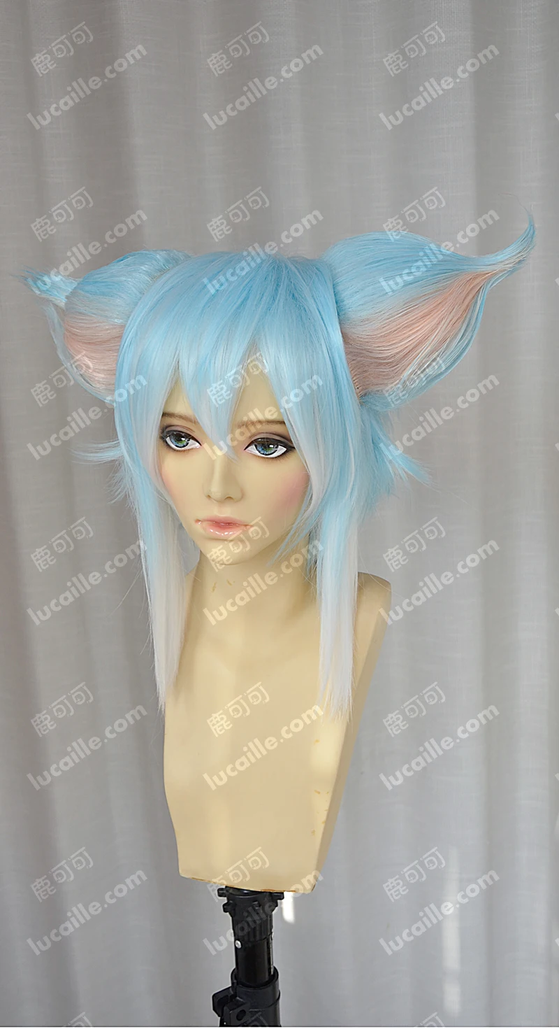 Anime Sword Art Online Asada Shino Sinon Cosplay Wig Short Heat Resistant Synthetic Hair Wigs+ Wig Cap+ Ears