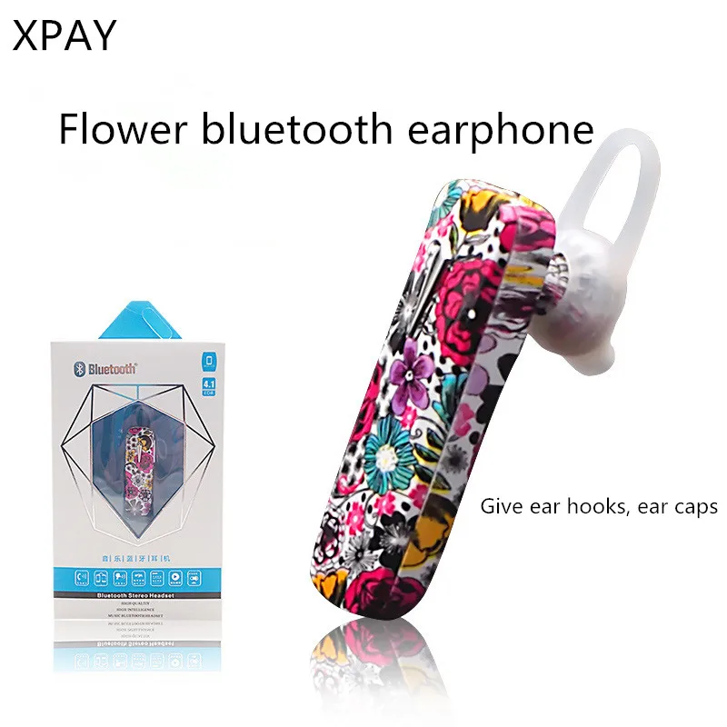 

New flower language wireless Bluetooth headphones 4.1 with microphone stereo camouflage single ear Bluetooth headset