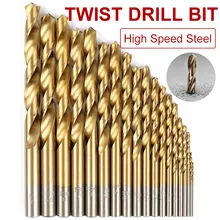 13pcs Straight round shank High Quality Mini Twist Drill Bit HSS Plating Titanium Saw Woodworking Metal Platic Drilling Tools