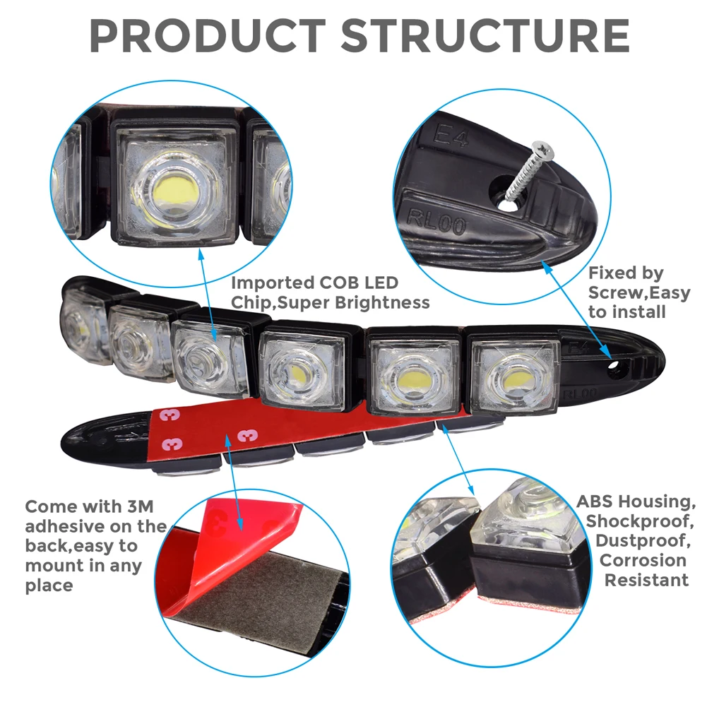 2x6 Led COB DRL Противотуманные гибкие фары Автомобильный светодиодный дневной светильник дневной ходовой светильник водонепроницаемый 12 В Авто Дневной светильник для peugeot 206