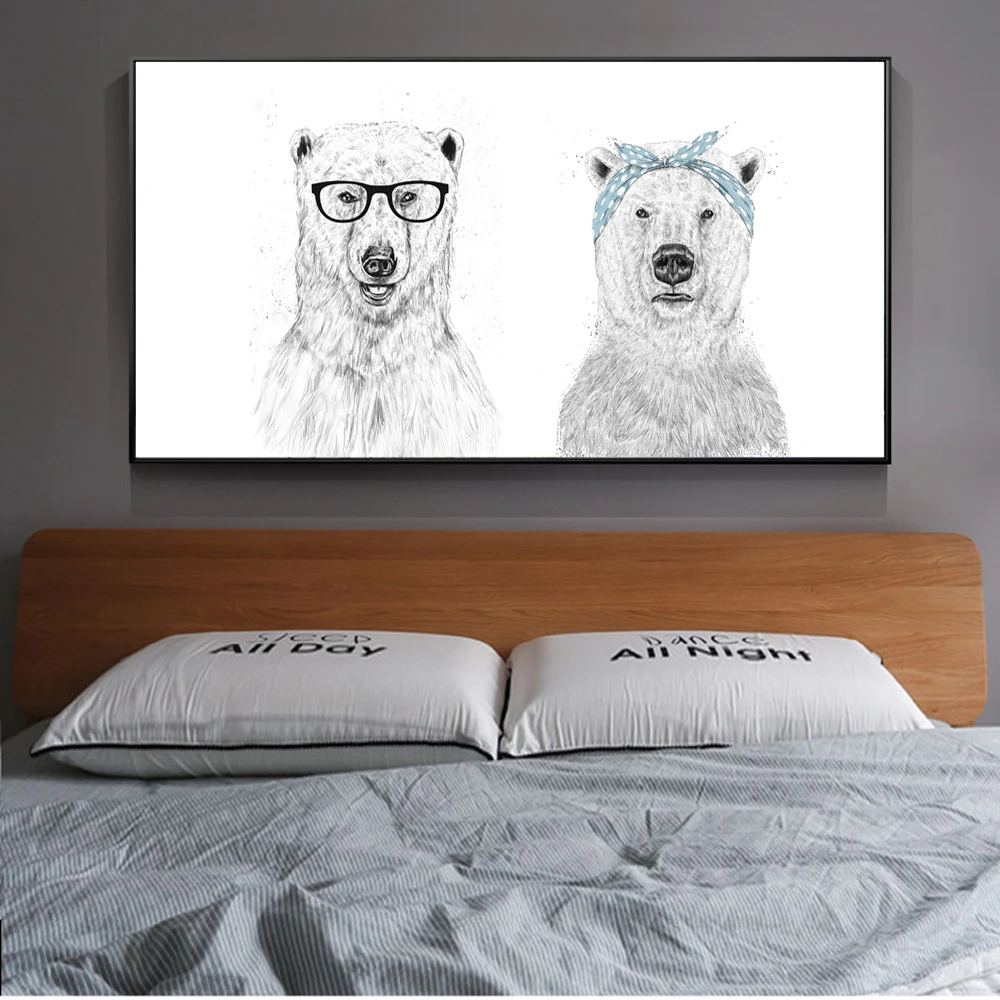 

Nordic Simple Animal Painting On The Wall Lion Posters And Prints Black And White Sketch Wall Art Canvas Picture For Living Room