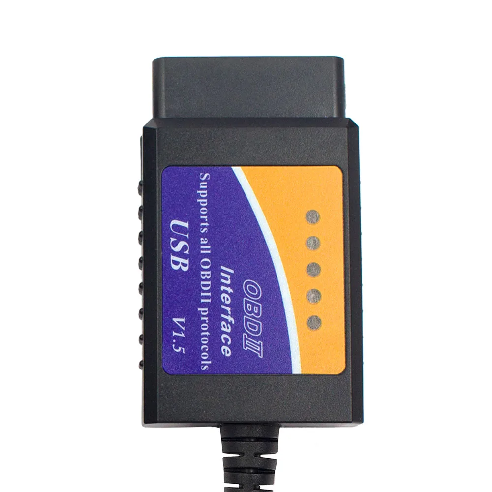 2018 Новый ELM327 USB V1.5 OBD2 сканер аппаратное обеспечение 1,5 ELM 327 Автомобильный Диагностический кабель obd-ii интерфейс для мультибрендовых