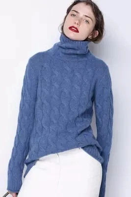 Габерли толстые мягкие кашемировые эластичные свитера и пуловеры для женщин осень зима Sim свитер женский джемпер вязаный брендовый пуловер - Цвет: Синий
