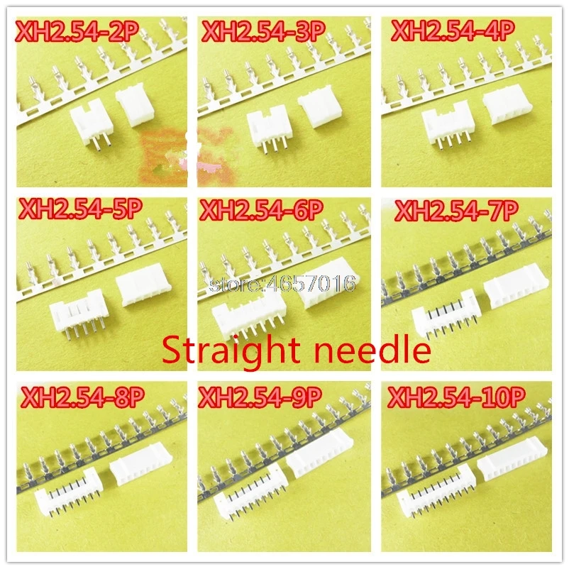 

50sets JST XH2.54 2/3/4/5/6/78/9/10-Pin Connector Plug (Male,Female,Crimps)