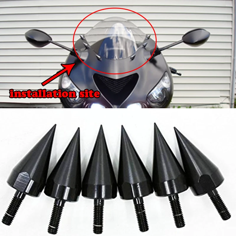 

Motorcycle accessories Universal BLACK Spike Bolts for Windscreen Fairings License Plate