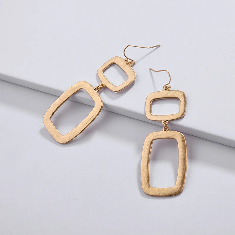 

2019 Brand ZA Fashion Trend Jewelry Geometry Metal Drop Earrings for Women