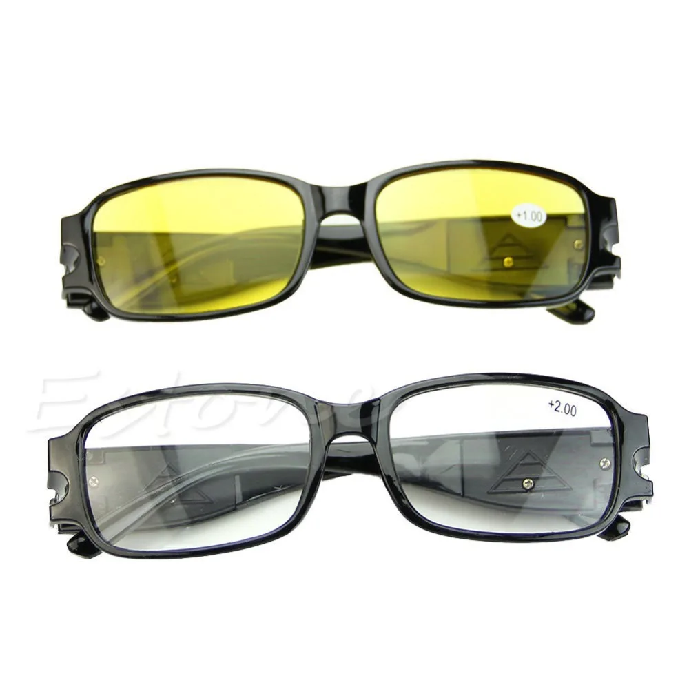 

New Multi Strength Reading Night Vision Glasses Presbyopia Diopter Eyeglass LED