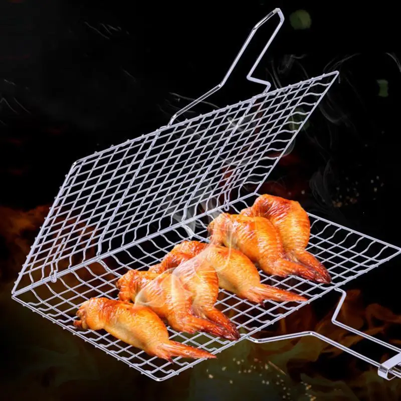 

Non-stick Barbecue Rack Barbecue Meshes Outdoor Camping Grill Rack BBQ Clip Folder Grill Roast Meat Fish Folder Basket A30