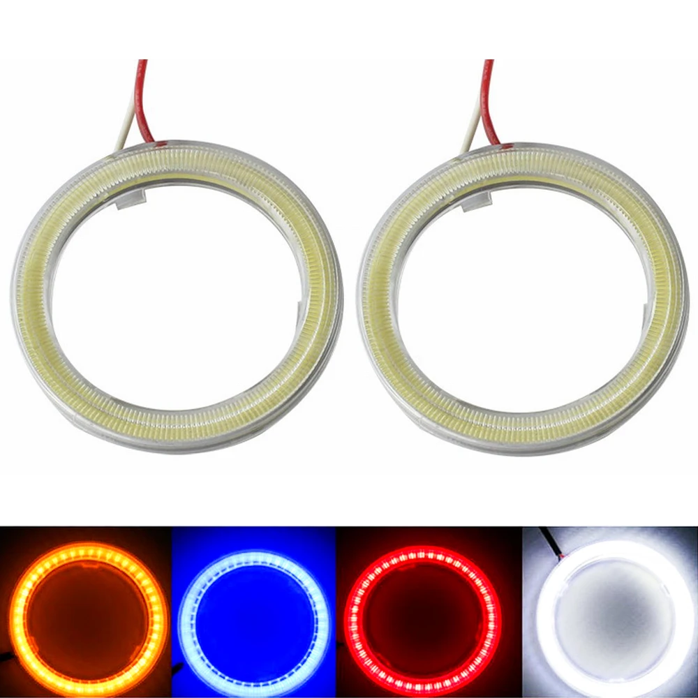 

HOT! COB 100mm 6Pcs(3pairs) Auto Halo Rings Angel Eye COB Chip Headlight 72SMD Car Angel Eyes Motorcycle With Lampshades light