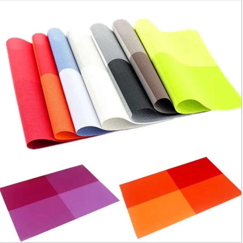 4PCS/Iot PVC Table Mats Placemat 8 Colors Decoration Kitchen Tables Dinning Waterproof Tableware Pad Coaster Coffee Place Mats