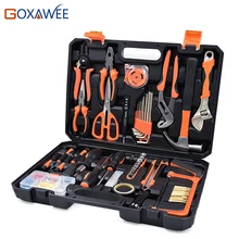 GOXAWEE Home Repair Tools Set Screwdrivers Bits Set Pliers Sockets Spanner Wrench Saw Hammer Household Tool