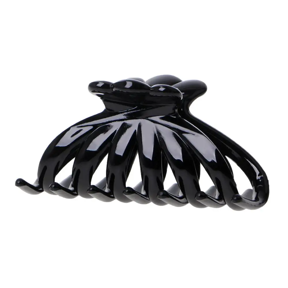 

Women Hair Claw Clips Black Acrylic Hairpin Tines Crab Simple Shower Hair Clips