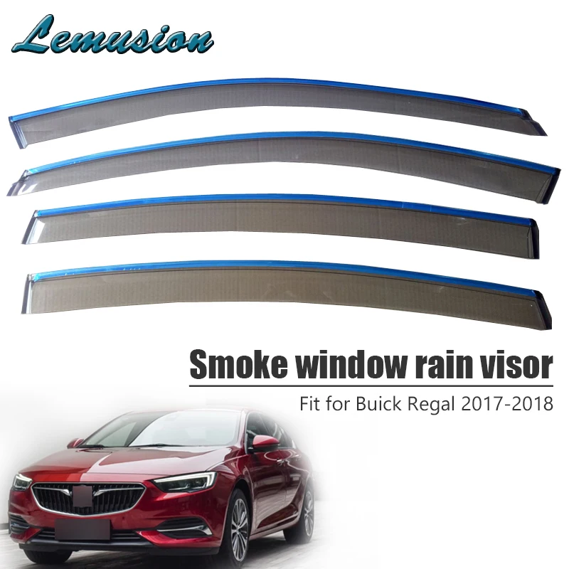 High Quality 4pcs Smoke Window Rain Visor For Buick Regal 2017 2018 Car