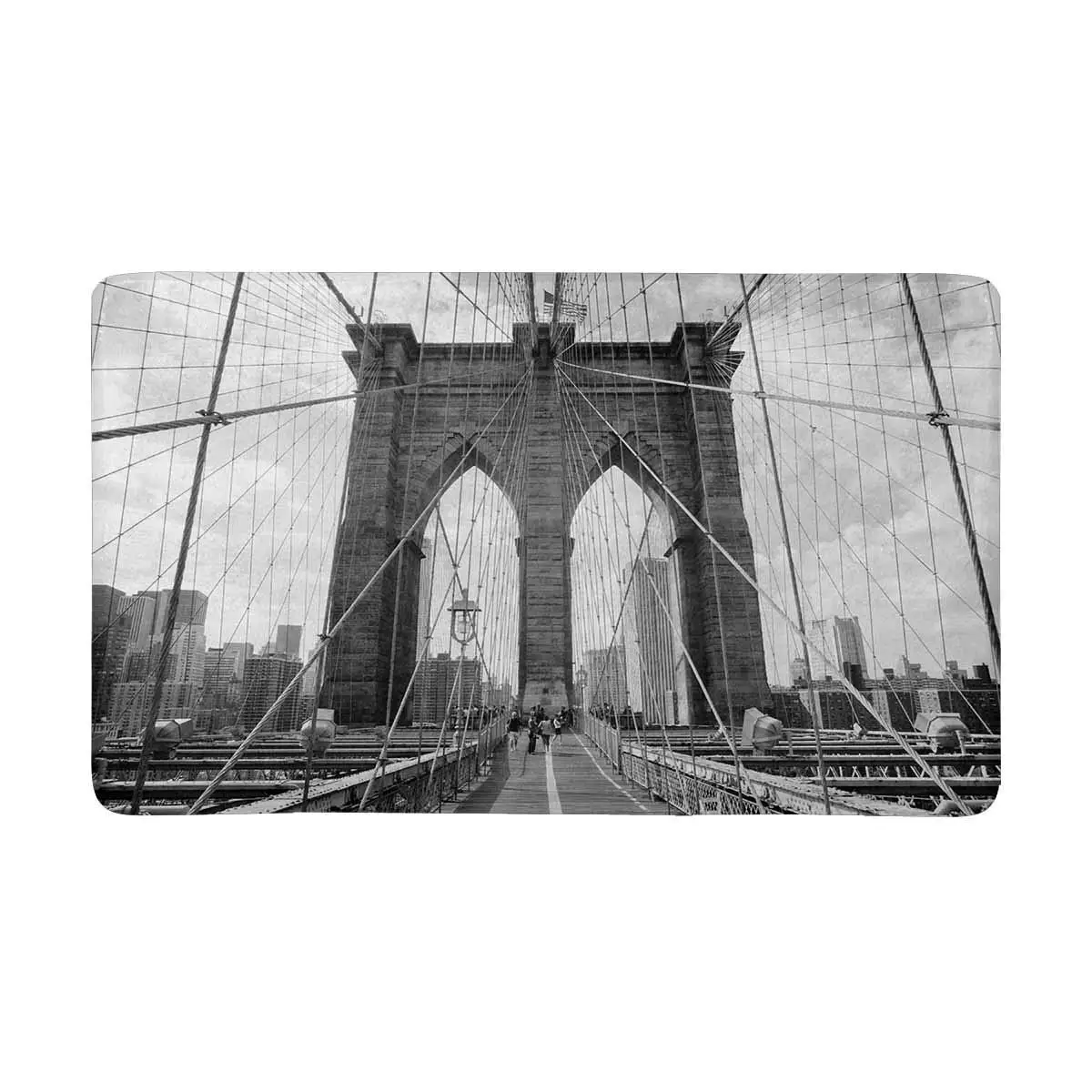 Brooklyn BriMDZLDGe New York Doormat Anti-Slip Entrance Mat Floor Rug Indoor/Front Door Mats Home Decor Rubber Backing Large | Дом и сад