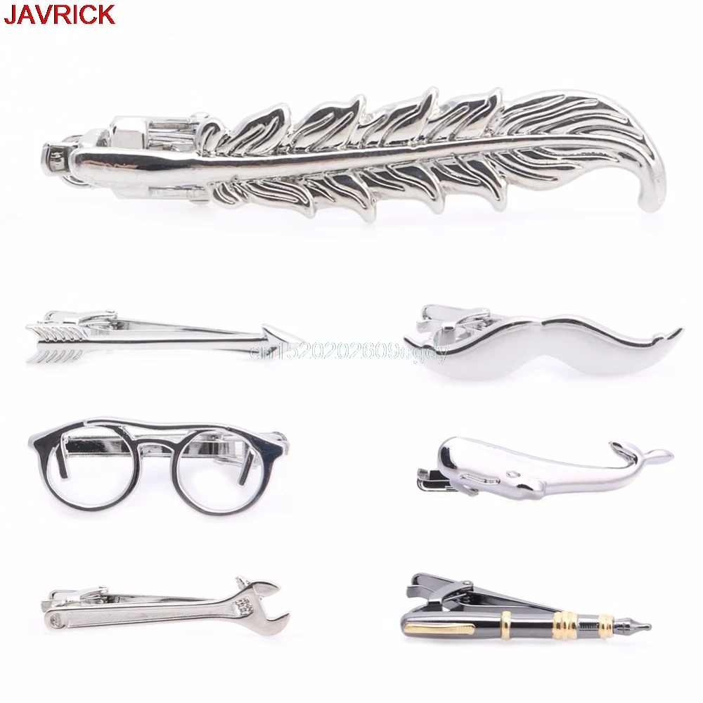 

1PC Fashion Vintage Tie Clip Necktie Feather Archor Mustache Tie Clip Bar Clasp