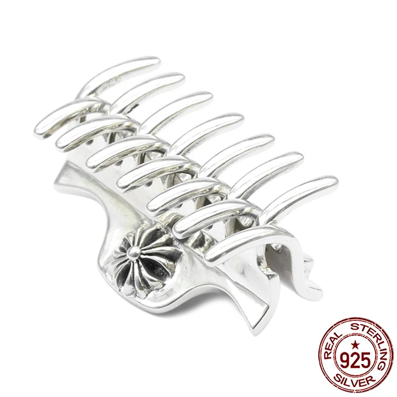 

100% S925 sterling silver headdress hairpin personality retro fashion jewelry punk style cross shape send lover gifts 2018 new