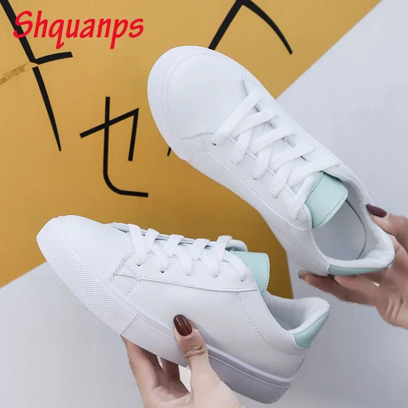 

Woman White Shoes Breathable Luxury Brand Sneakers Women PU Lace Up Scarpe Donna Chaussures Femmes Espadrilles Schoenen Vrouw