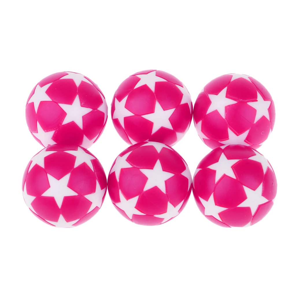 6 шт. 32 мм пластиковый настольный футбольный мяч Foosball Fussball запасные Мячи развлечение настольная игра аксессуары прочные - Цвет: Pink