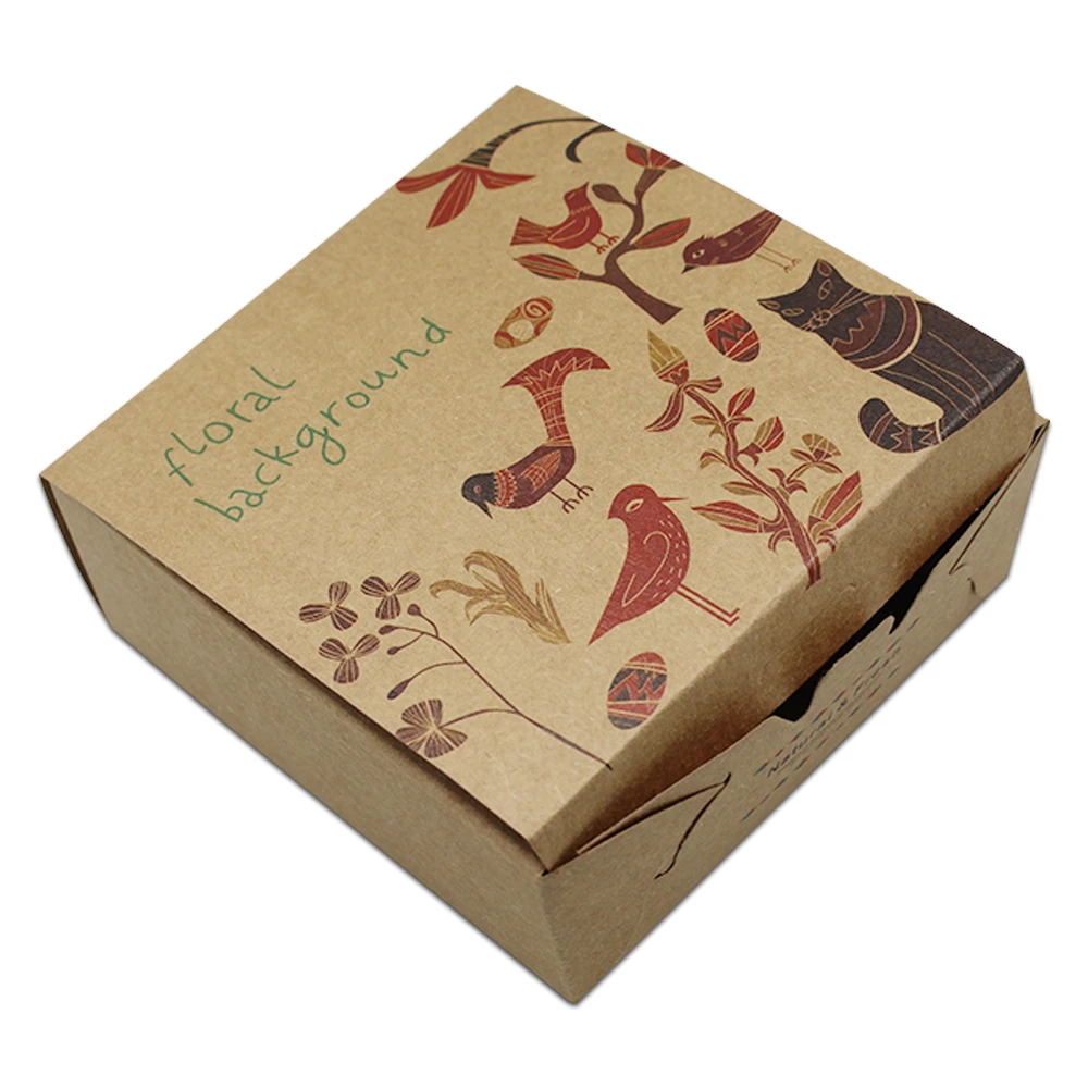 20pcs Kraft Paper Box Wedding Foldable Carton Box Packaging for Gifts Chocolate Holder Case Printed Handmade Soap Package Boxes