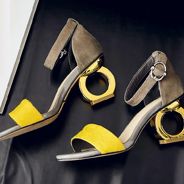 

Summer African Party Shoes And Bag Strange Heel Sandals 2017 New Horse Hair Leather Female Peep-Toe Shoes Fashion Scarpe Donna