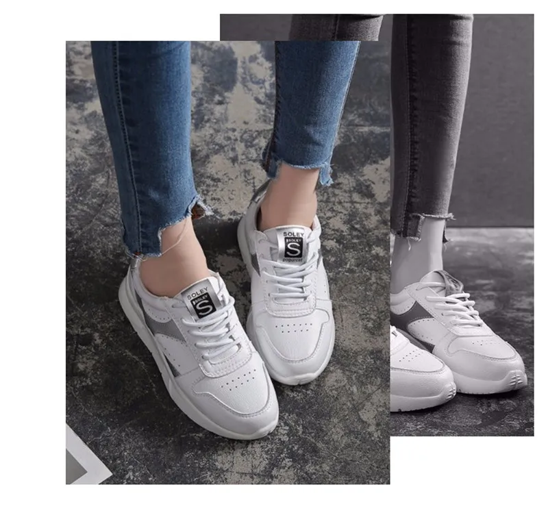 2019 Spring Fashion Brand Casual Shoes Flats Women Platform Dad Shoes Comfortable Woman Sneakers Harajuku Shoes White Silver Red (8)