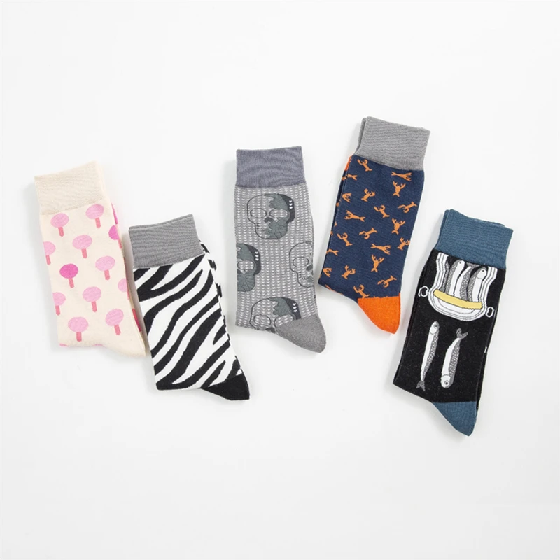 Новинка животных красочные мужские хип хоп счастливые чесаные хлопчатобумажные