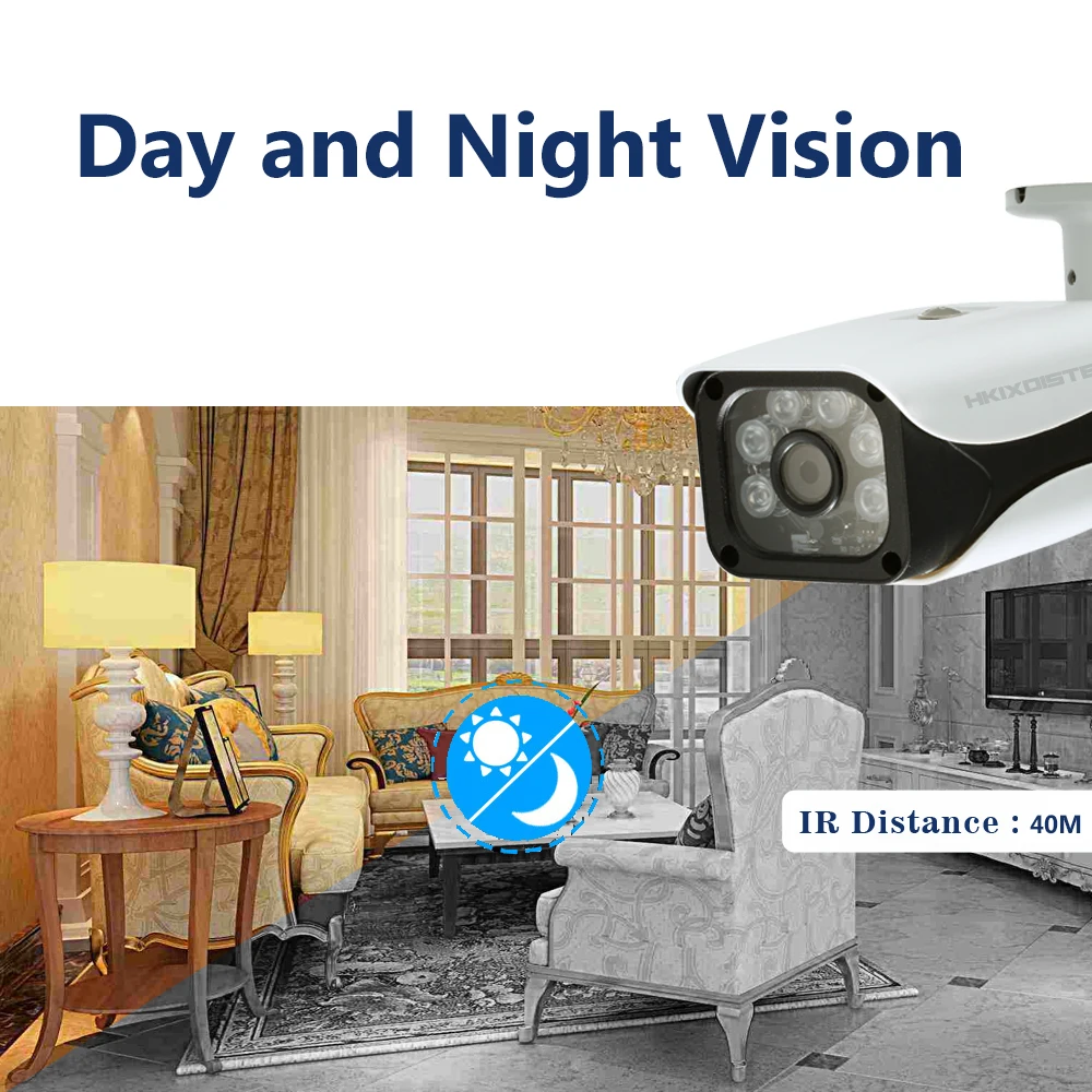  Home Surveillance AHD Camera 4MP Waterproof Outdoor CCTV Camera With 6PCS ARRAY IR LED ONVIF Email  - 32842245538