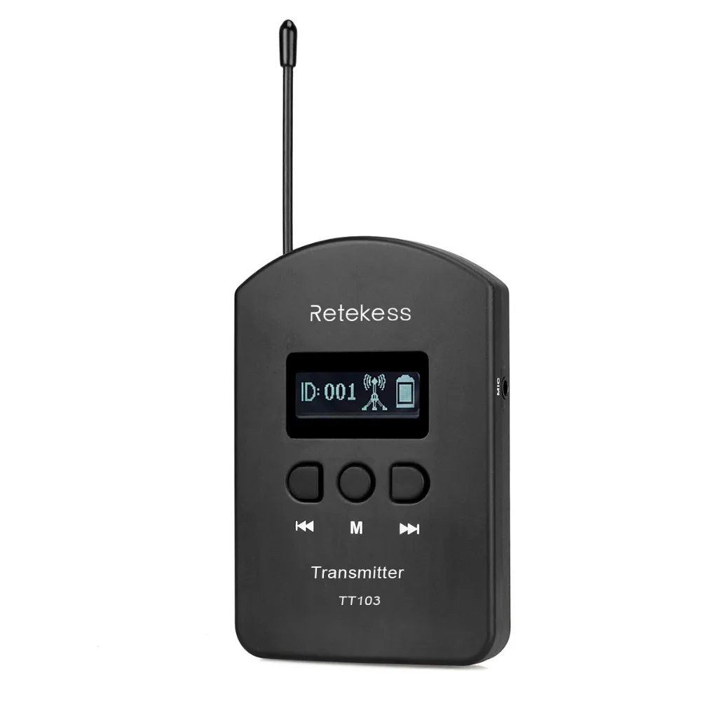 Retekess TT103 UHF беспроводной аудио портативный 1 передатчик+ 1 микрофон+ 1 USB кабель для системы гида для синхронного перевода