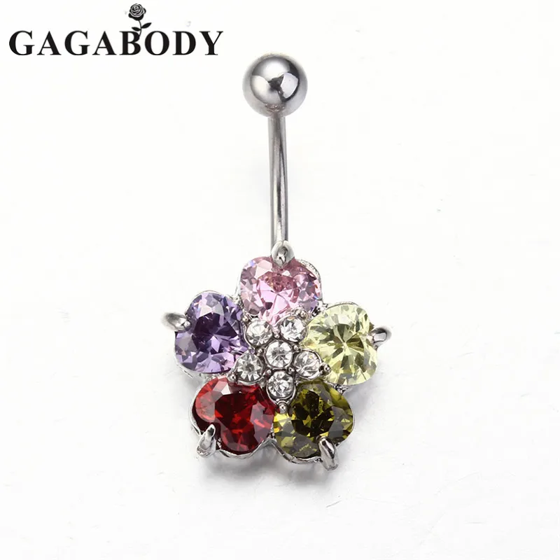 2017 New Arrival 1pc Flower Navel Ring Sexy Fashion Women Girls Body 