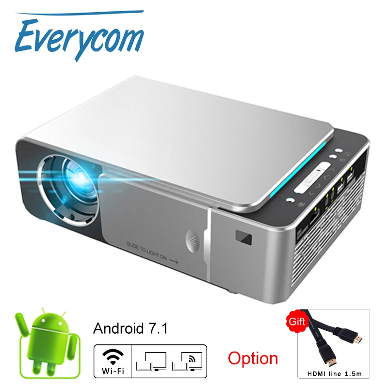Everycom T6 брендовый мини проектор проводной Wifi экран зеркалирование Android