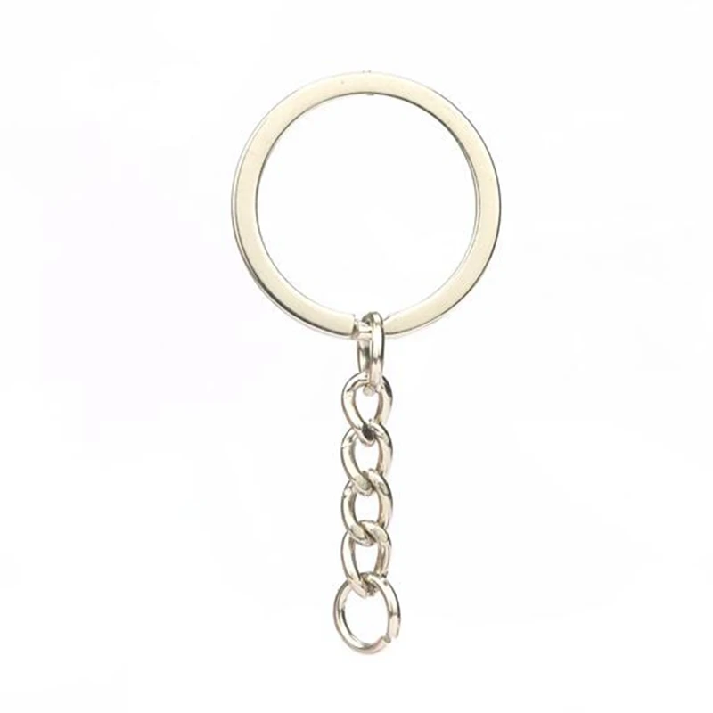Wholesale key chains key rings For Women 40pcs Silver Squashed Thick