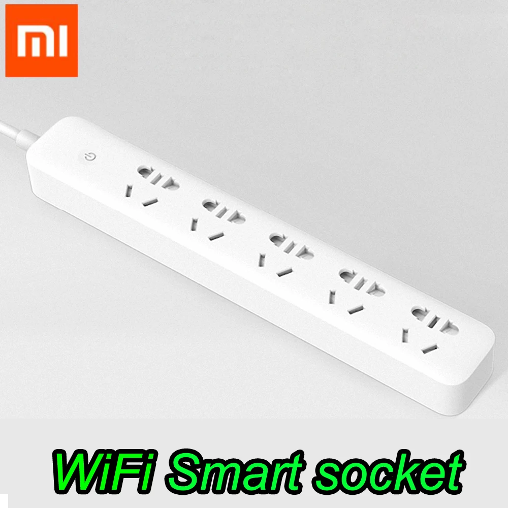 

Xiaomi Qingmi Smart Strip Socket Plug Smart Power Strip Wifi App Wireless Remote Power Outlet with 5 Jack work with Mihome App