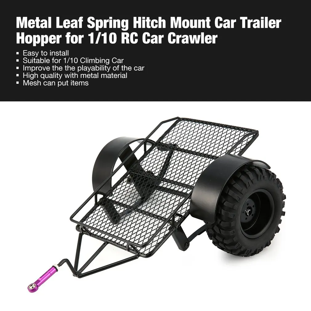 

Metal Leaf Spring Hitch Mount Car Trailer Hopper for RC Car Climbing CrawlerCC01 Axial Scx10 RC4WD D90 drop shippings