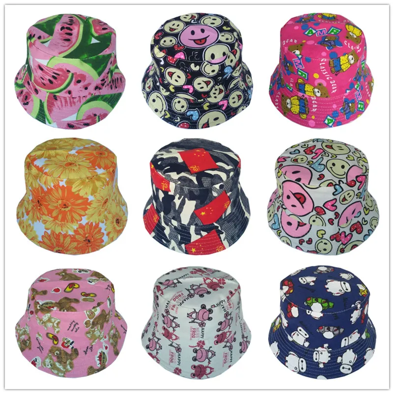 

Bnaturalwell New Cute Kids Girls Summer Cotton Bucket Hats Cap Sun Beach Beanie hat Lovely Summer Casual Fishing cap 1pc H391