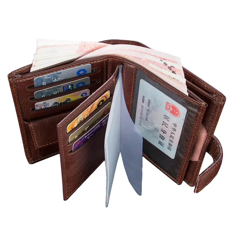 

Baellerry Vintage Men Wallet Top Quality Leather Short Mens Wallets Multifunctional Male Purse Coin Pocket Driver License Holder
