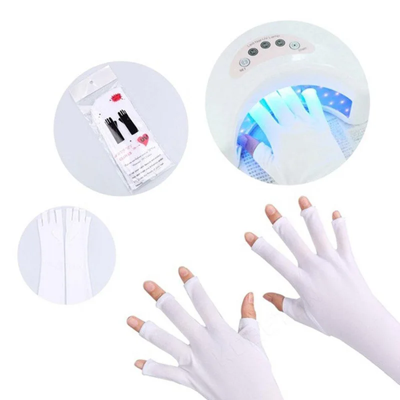 Перчатки для защиты от УФ-лучей, УФ-светильник, сушилка, лампа, защита для пальцев, защита от излучения, перчатки без пальцев, инструмент для маникюра, дизайна ногтей